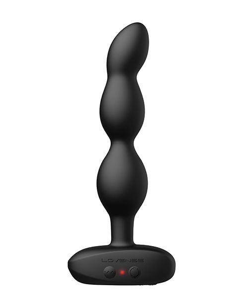 The Lovense Ridge up against a plain white background. It has a light at the base of the toy that glows red while on. | Kinkly Shop