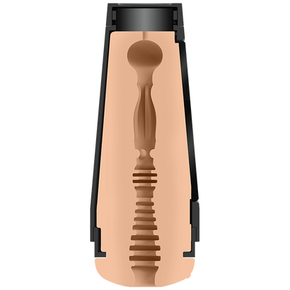 Cross-section of the interior texture of the Main Squeeze - Stella Barey. The stroker has a lot of very-protruding textures. | Kinkly Shop