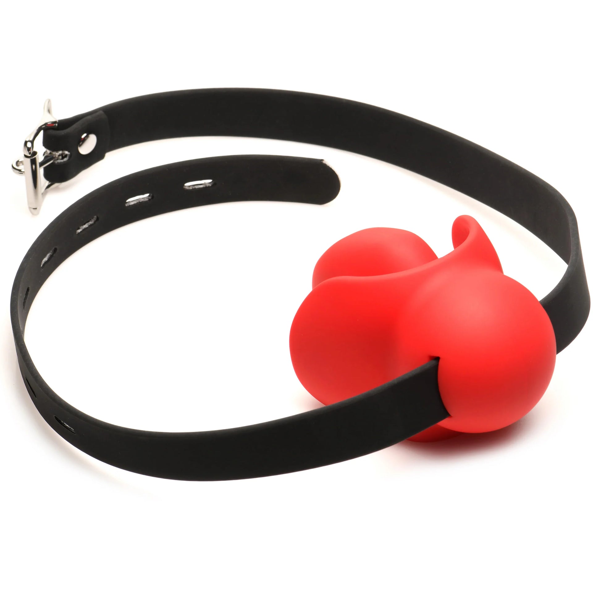 The Master Series Gag Order resting on a flat surface in front of a plain white background | Kinkly Shop