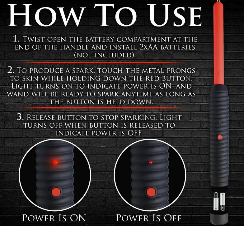 An image filled with text on instructions on how to use the Master Series Spark Rod | Kinkly Shop