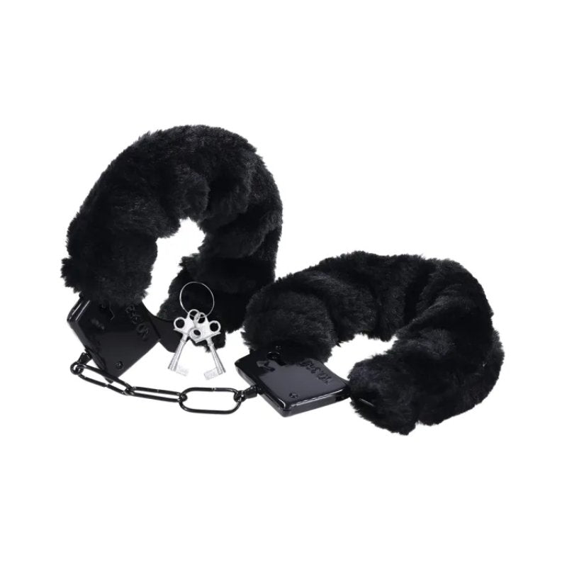 Merci Fluff Cuffs in Black | Kinkly Shop