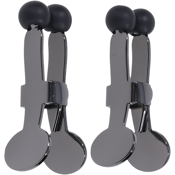 Both of the clamps shown next to one another. Both sets of clamps have silicone-tipped balls. | Kinkly