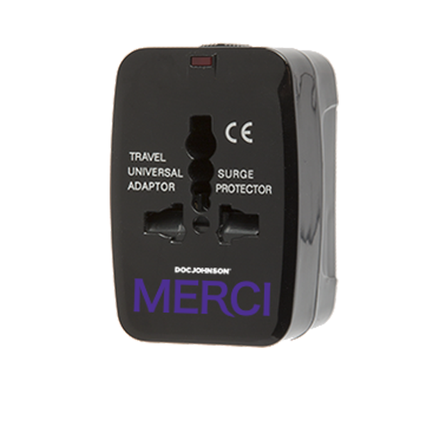 Included converter with the Merci Fuck Machine to work on multiple outlets | Kinkly Shop