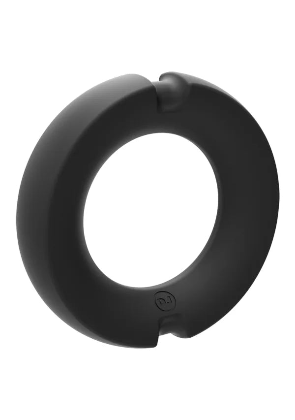 The Merci The Paradox in front of  plain white background. It's a black, silicone-covered cock ring. | Kinkly Shop