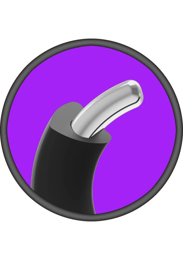 Detailed image showcasing the internal metal structure that's covered by the silicone of the cock ring. | Kinkly Shop