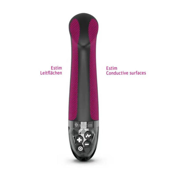 An image of the Mystim Right on Ron with the electrosex panel areas superimposed over the image. Both of the sides of the Mystim Right on Ron are conductive e-stimulation surfaces. | Kinkly Shop