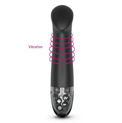An image of the Mystim Right on Ron with rings around the center of the vibrator to showcase where the vibration motor is located. It's located up towards the tip, but not quite in the tip, about 1/3rd away from the tip of the vibrator. | Kinkly Shop