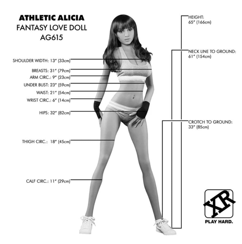 All of the measurements for the NextGen Athletic Alicia Premium Doll. All of the measurements can be read in the product description in text format. | Kinkly Shop