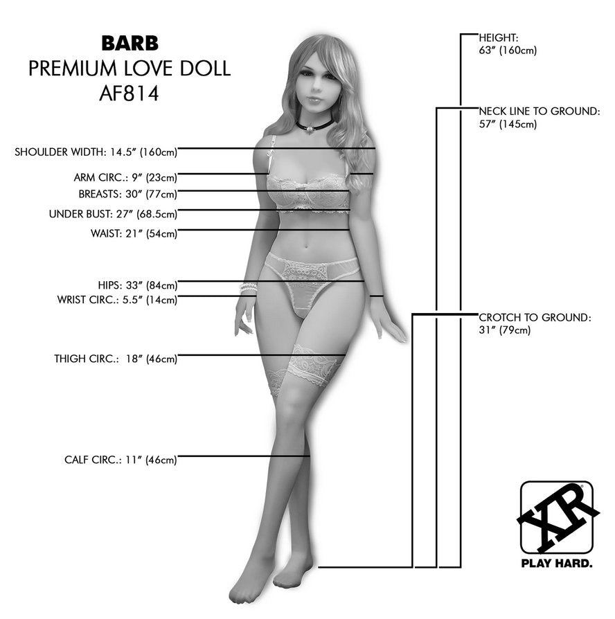 All of the measurements of the NextGen Barb Premium Doll. These measurements can be found in text format within the product description. | Kinkly Shop