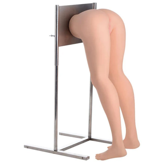 NextGen Waist Down Doll with Stand sitting upright with its stand against a plain white background. The doll's length begins at the waist and is all the way down to the tips of her toes. | Kinkly Shop