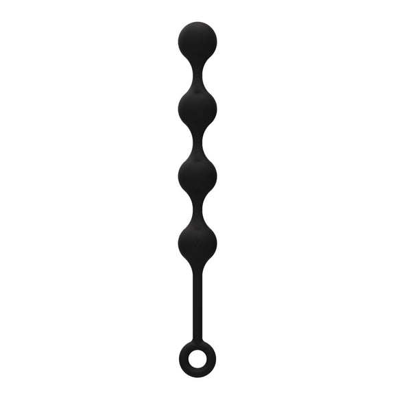 The Nexus Quattro Vibrating Anal Beads in front of a white background. All four of the anal beads appear to be about the same diameter and length. | Kinkly Shop