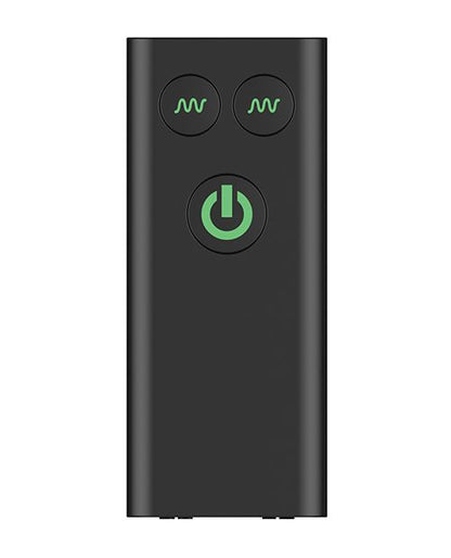 Close-up shot of the included Nexus Ride Extreme remote. The remote is rectangularly-shaped and has three buttons on it. | Kinkly Shop