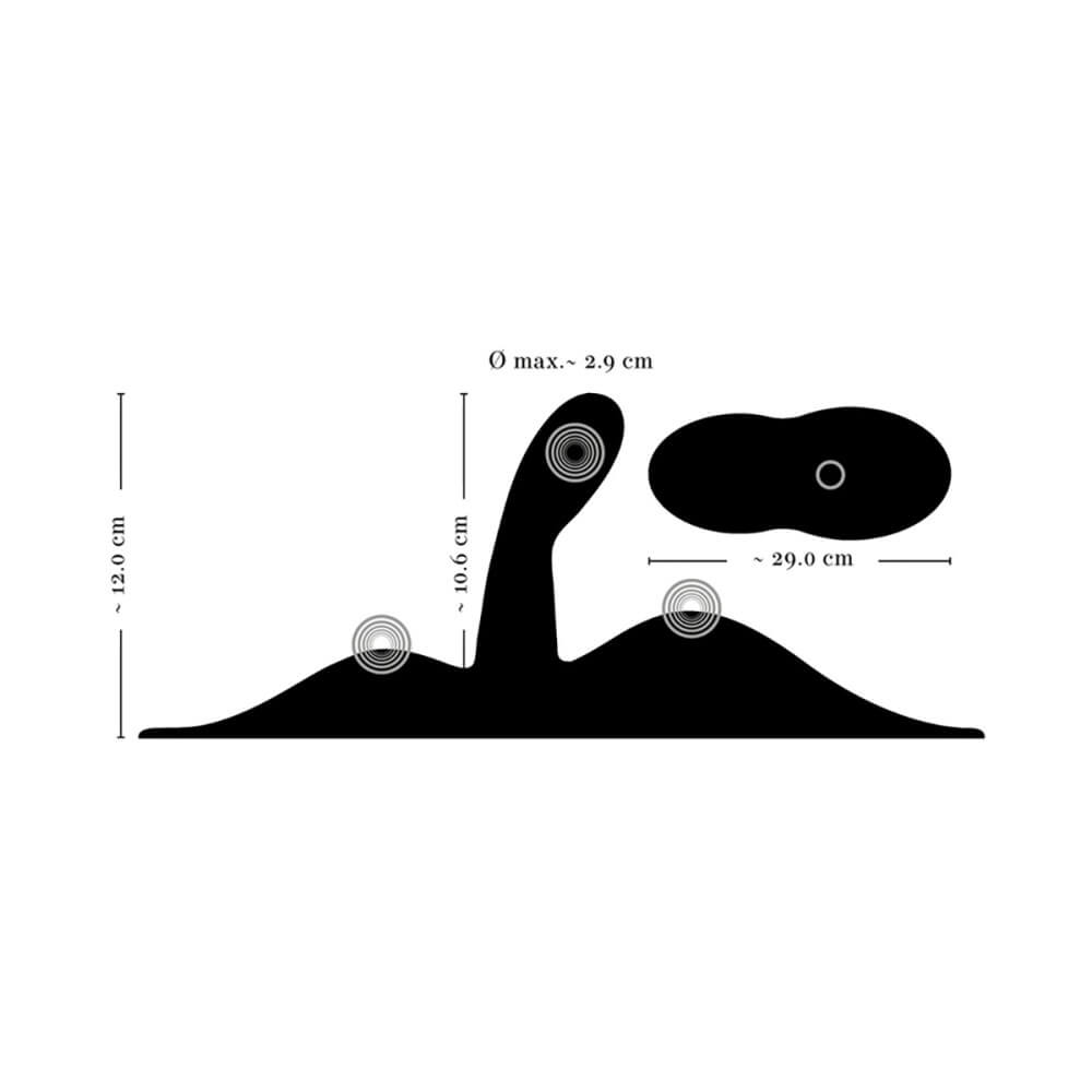 A cross-section view of the Orion VibePad 3 with the measurements superimposed over the image. All of the measurements can be found within the product text body. | Kinkly Shop