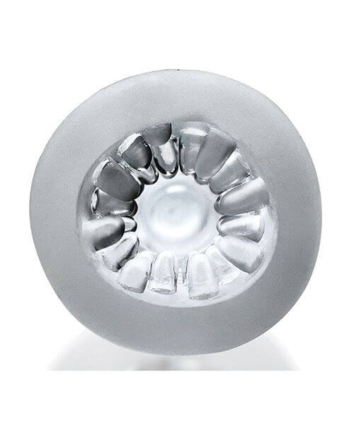 A view of the inside texture of the Oxballs Jack't stroker. There are soft, flexible, pronounced nubs that protrude inwards towards a penis to provide sensation around the entire shaft. | Kinkly Shop
