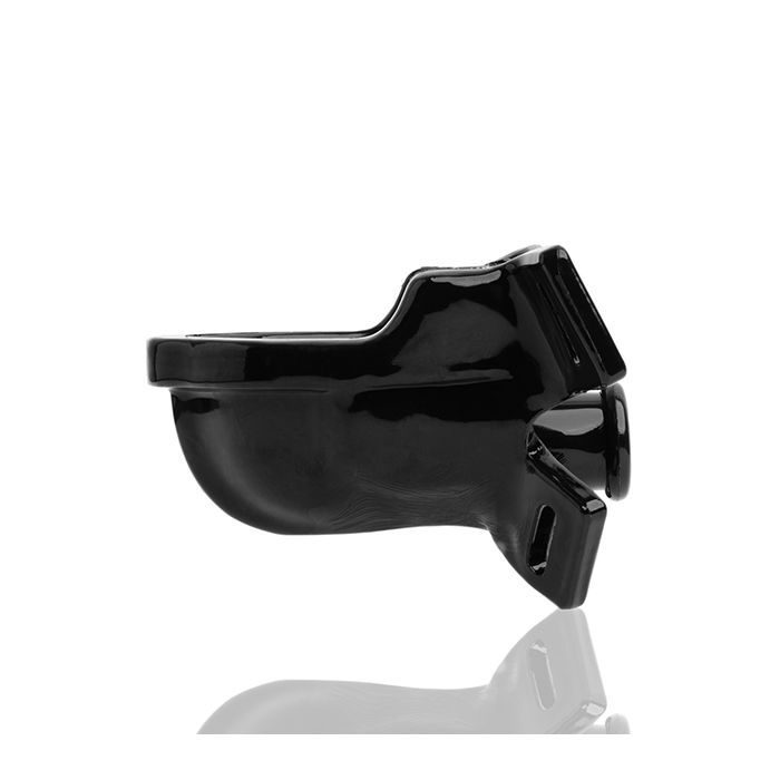 Side view of the Oxballs Watersports Gag trough without the harness. This showcases the multiple built-in strap holes that go onto the harness to hold the gag in place. | Kinkly Shop