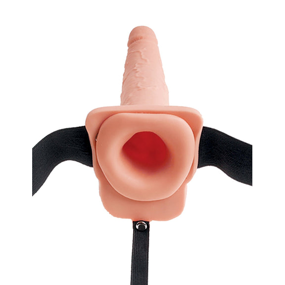 Base of the dildo. This showcases the hollow interior of the dildo where the wearer's shaft can slide inside of the dildo if desired. | Kinkly Shop