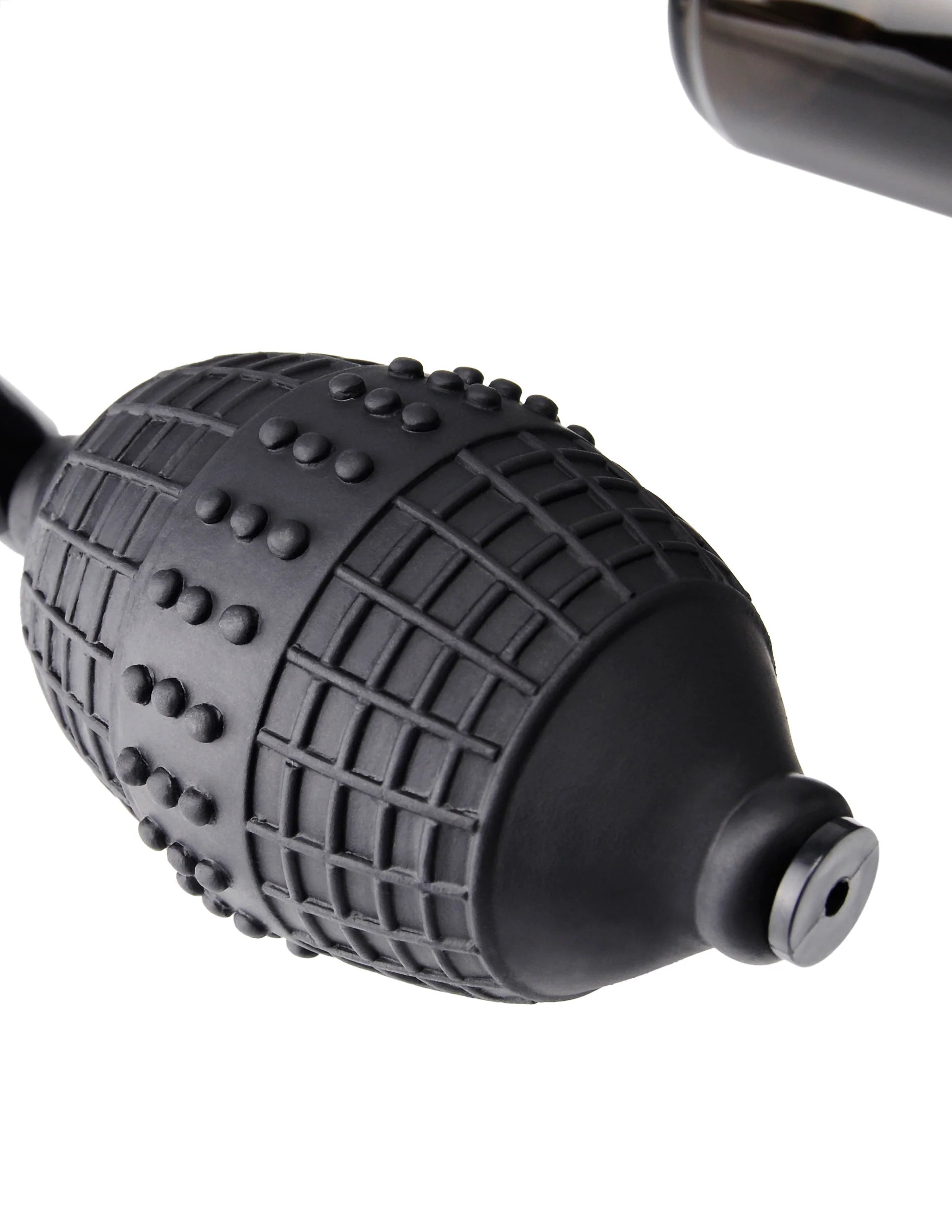 Close-up on the air inflation bulb of the Euro Pump. It's textured to make for easier gripping and handling. | Kinkly Shop