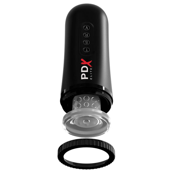 The outermost ring of the PDX Elite Moto Blower screwed off, showcasing how the TPR interior sleeve can be easily removed for cleaning | Kinkly Shop