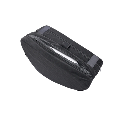 Shown flipped upside down, one of the covers of the Sportsheets Pivot Convertible Toy Mount is unzipped, showcasing how the cover can be unzipped for easier cleaning. | Kinkly Shop