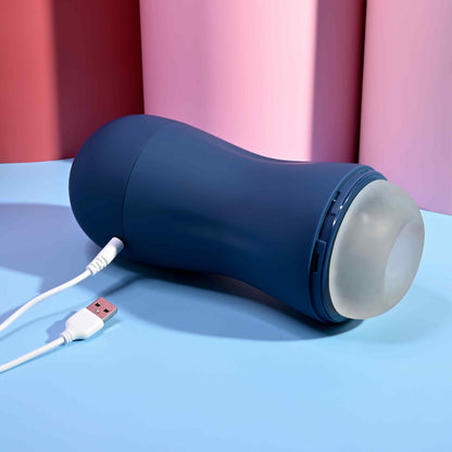 The charger plugged into the Playboy Gusto. The other side of the charger has a male USB port. | Kinkly Shop