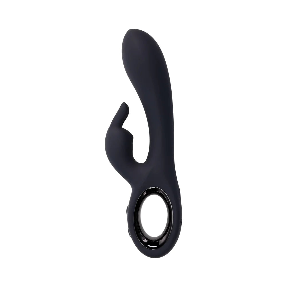 Side angle of the Playboy Late Night Bunny. The g-spot shaft has a swell to it towards the tip with a slender base. | Kinkly Shop