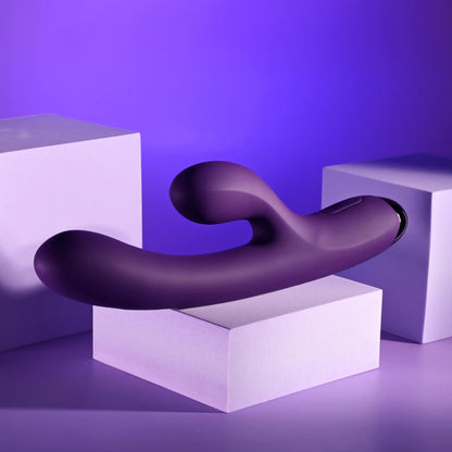 The Playboy New Crush lays sideways really showcasing the curved seam that runs along the clitoral rm for an extra design flair. | Kinkly Shop