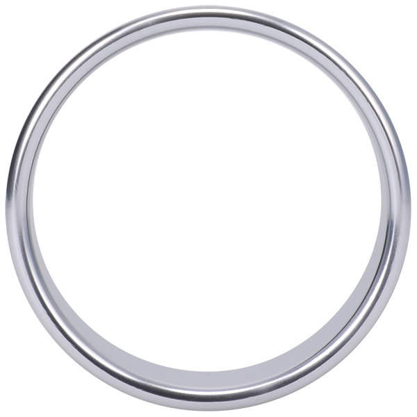 The Rock Solid Brushed Alloy from a top-down view. The cock ring is relatively slender in thickness and entirely rigid. | Kinkly Shop