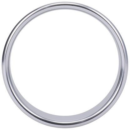 The Rock Solid Brushed Alloy from a top-down view. The cock ring is relatively slender in thickness and entirely rigid. | Kinkly Shop
