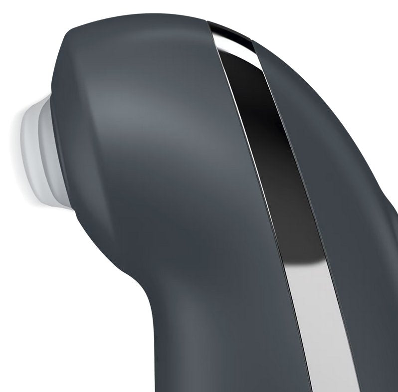 Close-up on the tip of the Satisfyer Tap and Climax 2 showcases the in-and-out pulsation tapping that the tip of the toy can do. | Kinkly Shop