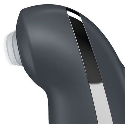 Close-up on the tip of the Satisfyer Tap and Climax 2 showcases the in-and-out pulsation tapping that the tip of the toy can do. | Kinkly Shop