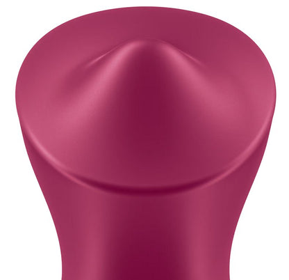 Close-up of the moving ball design on the top of the Satisfyer Exciterrr. The ball presses up against the thin silicone at the tip | Kinkly Shop