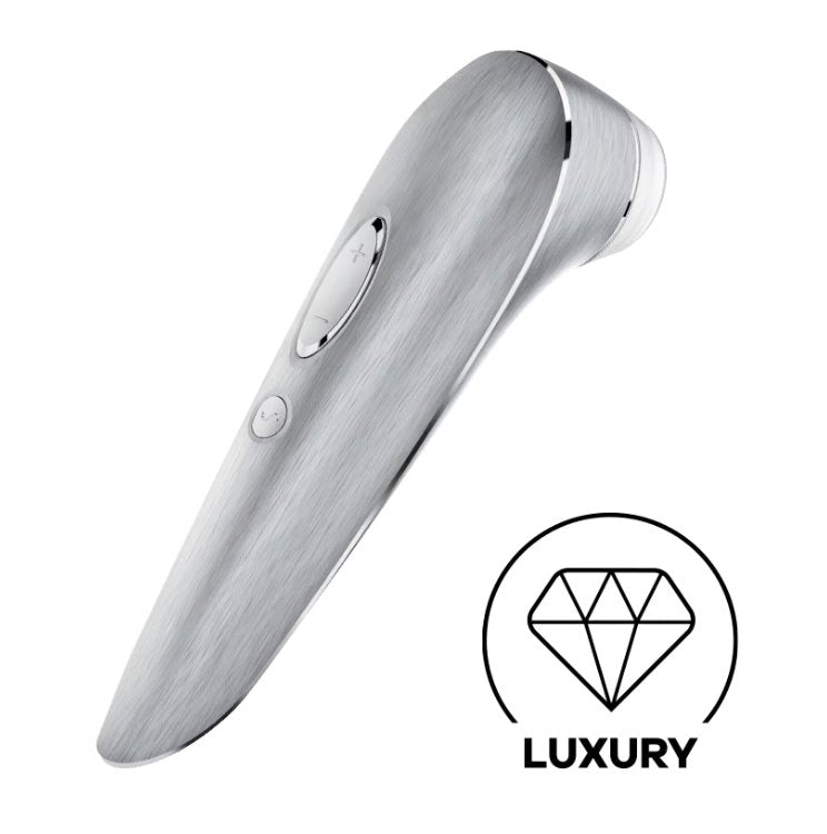 The Satisfyer High Fashion in front of a plain white background. A badge in the corner states "Luxury". | Kinkly Shop