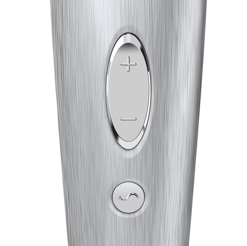Close-up on the three buttons on the handle on the Satisfyer High Fashion | Kinkly Shop