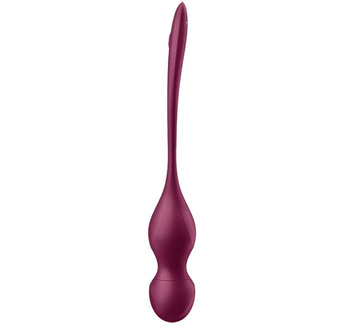 The Satisfyer Love Birds Vary shown against a plain white background. The external tail is very long and straight with a two bulbed design that gets slid into the body. | Kinkly Shop