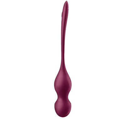 The Satisfyer Love Birds Vary shown against a plain white background. The external tail is very long and straight with a two bulbed design that gets slid into the body. | Kinkly Shop