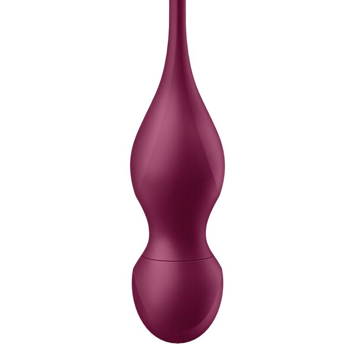 Close-up of the tip of the Satisfyer Love Birds Vary, showcasing the seam at the very tip of the toy that allows you to unscrew and rescrew on the different weight sizes. | Kinkly Shop