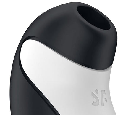 Close-up of the air suction tip of the Satisfyer Orca. It looks smooth and deep. | Kinkly Shop