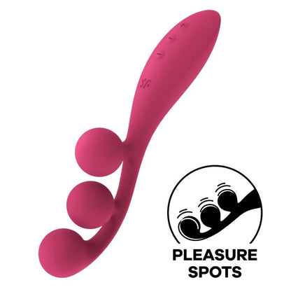 The Satisfyer Tri Ball 1 shown next to an icon of the three balls at the tip, with the text "Pleasure Spots" on it. | Kinkly Shop