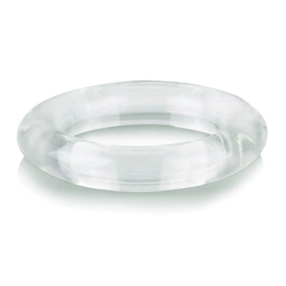The Screaming O RingO XL laying flat against a white background. The ring looks very spacious, and it has a transparent, clear color to it. | Kinkly Shop