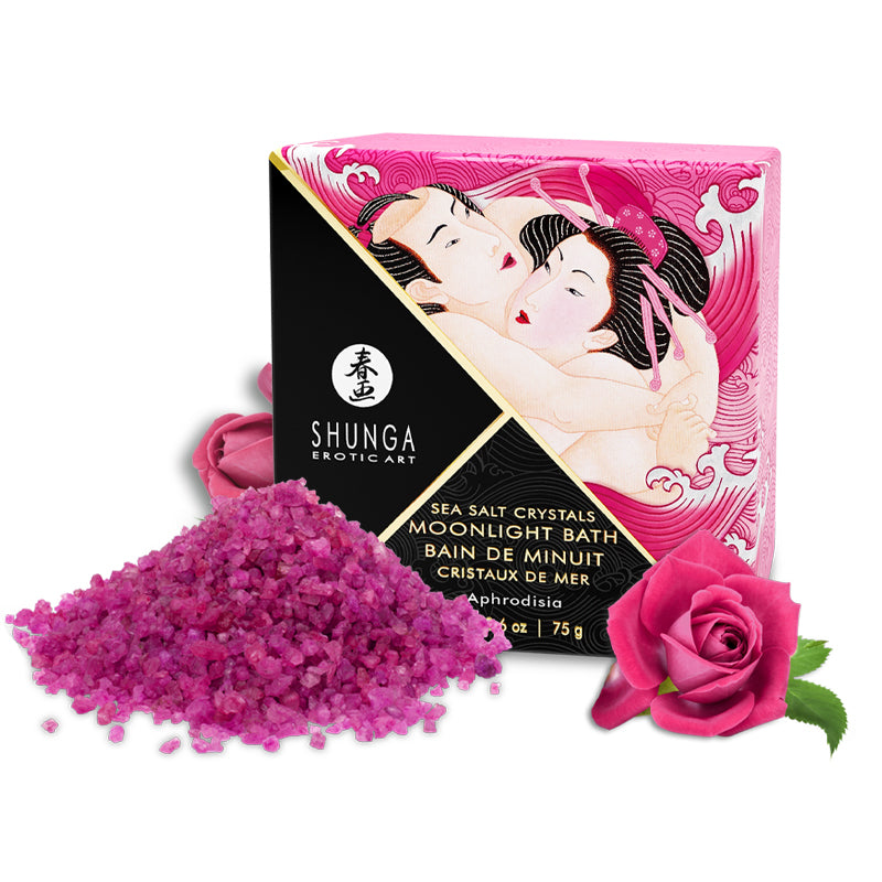 The Shunga Moonlight Bath Sea Salt Crystals in Aphrodisiac | Kinkly Shop