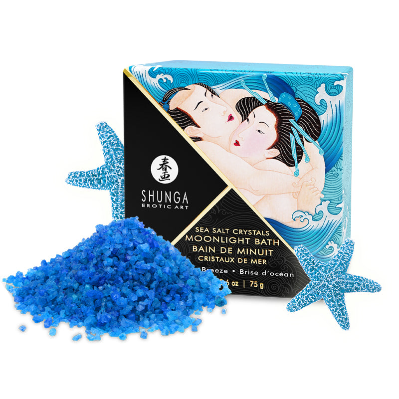 Shunga Moonlight Bath Sea Salt Crystals in Ocean Breeze | Kinkly Shop