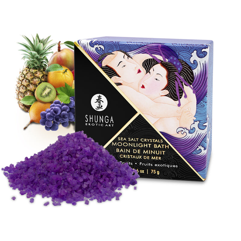 Shunga Moonlight Bath Sea Salt Crystals in Exotic Fruits | Kinkly Shop