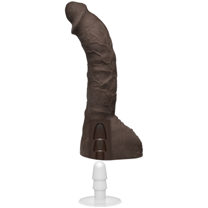 Cross-section X-Ray vision of the base of the Signature Cocks - Prince Yahshua showcases how the Vac-U-Lock tab slides into the base of the dildo. | Kinkly