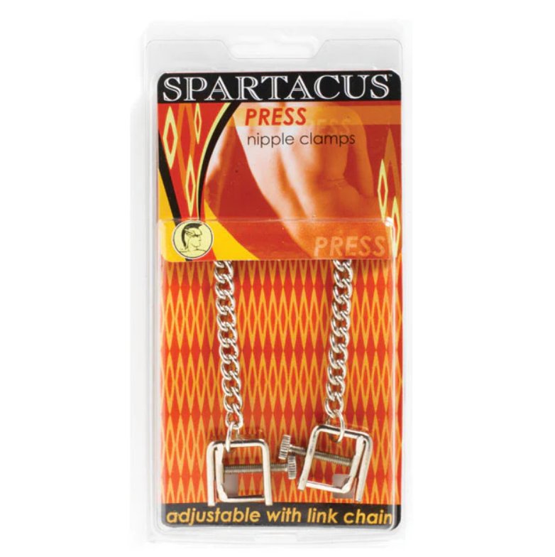 Packaging for the Spartacus Press Nipple Clamps | Kinkly Shop