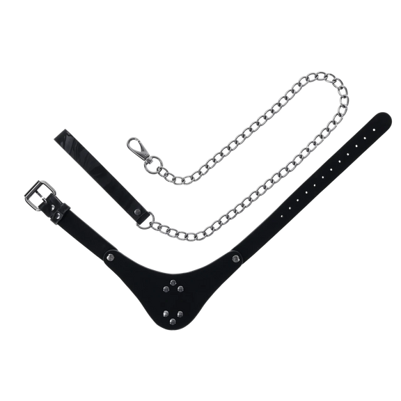 Every part of the Sportsheets Velvet Noir Collar and Leash laid out flat to showcase how it all looks. | Kinkly