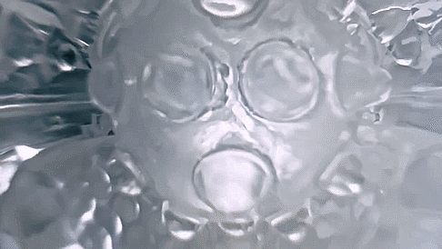 GIF showcases the texture of the Tenga Flip Zero with a camera that starts fully inserted and slowly pulls out, showing all of the different textures as they slide around the camera. | Kinkly Shop