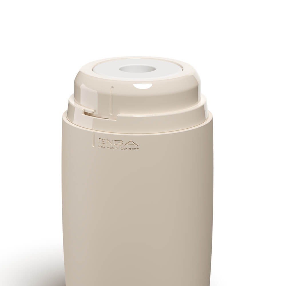 Close-up of the entrance of the Tenga Puffy with one of the lids removed | Kinkly Shop