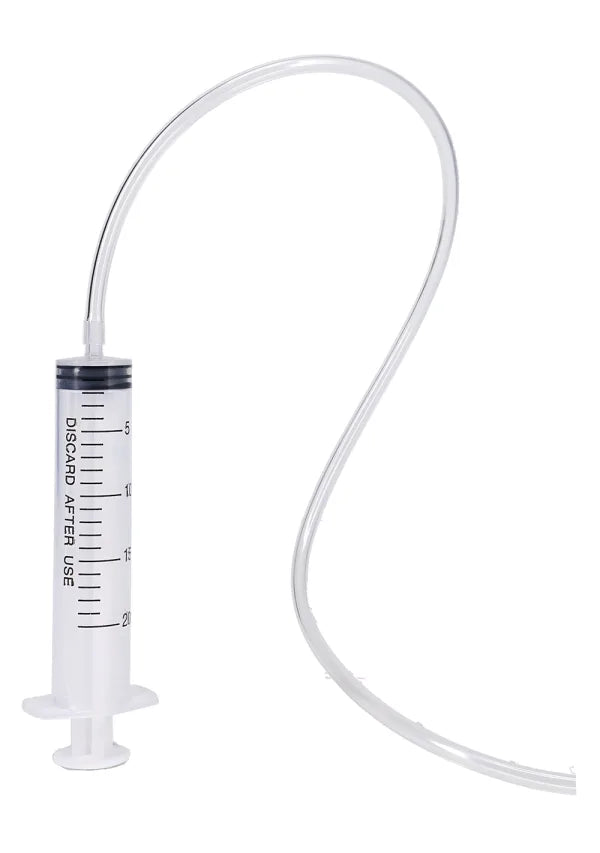 Close up of the syringe that's included with the The Realistic Cock Squirting | Kinkly Shop