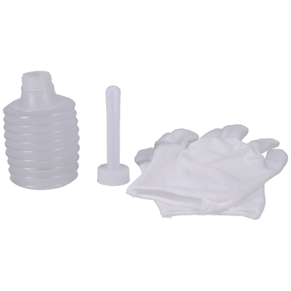 The included cleaning items that come with the Signature Dolls TransGirl - Lena Moon including an enema bulb and gloves | Kinkly Shop