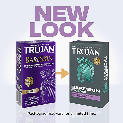 Trojan Studded Bareskin Condoms Ultra-Thin, Max Pleasure Kinkly Shop Trojan Studded Bareskin Condoms Ultra-Thin, Max Pleasure Kinkly Shop